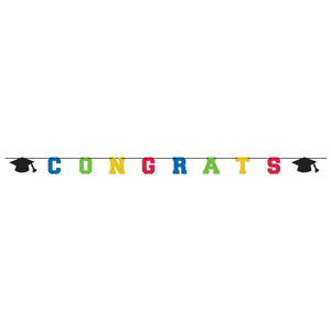 Congrats Grad Letter Banner - Multicolor