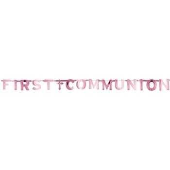 Pink First Communion Banner