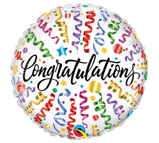 18" Congratulations Streamers Mylar