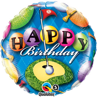 Happy Birthday Golf Balloon