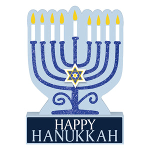 "Happy Hanukkah" Menorah Standing Sign
