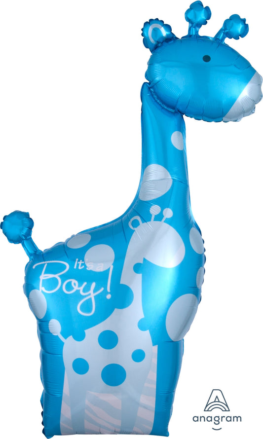 Supershape Safari Baby Boy Giraffe Balloon