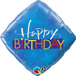Blue Diamond Happy Birthday Balloon