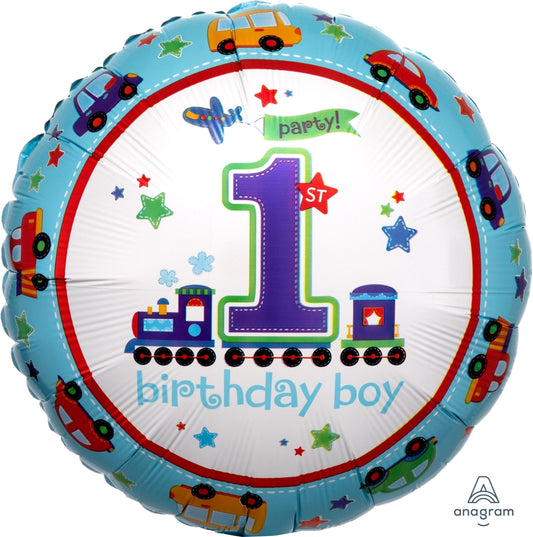 18" All Aboard 1st Birthday Balloon