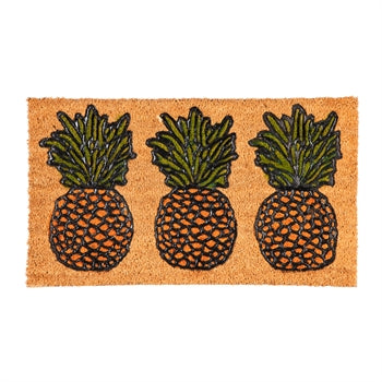 Pineapple Trio Rubber Inset Coir Mat