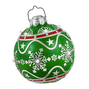 12" Battery Operated Ornament Outdoor Ornament, Green