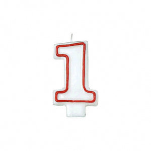 Red and White Birthday Candle