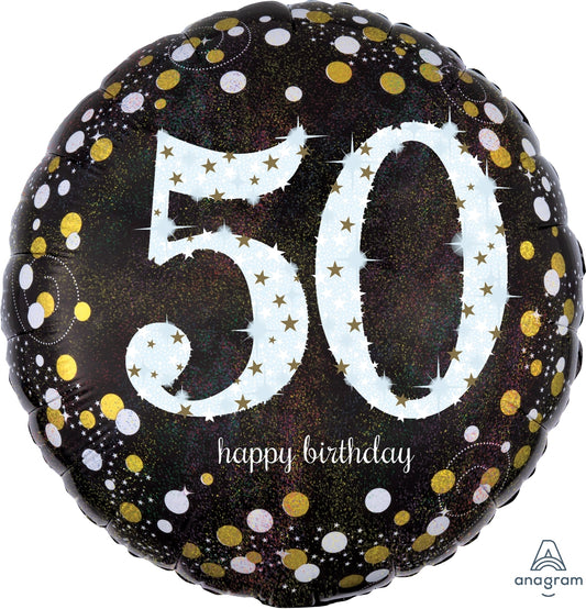 18" 50th Sparkling Birthday Balloon