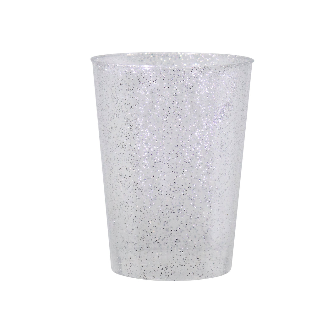 Premium Plastic Silver Glitter Drinkware