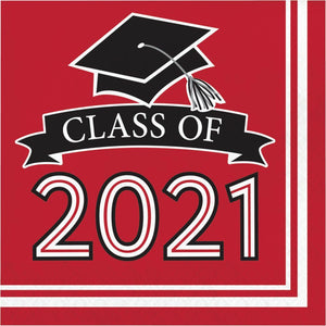 Red Class of 2021 Lunch Napkins
