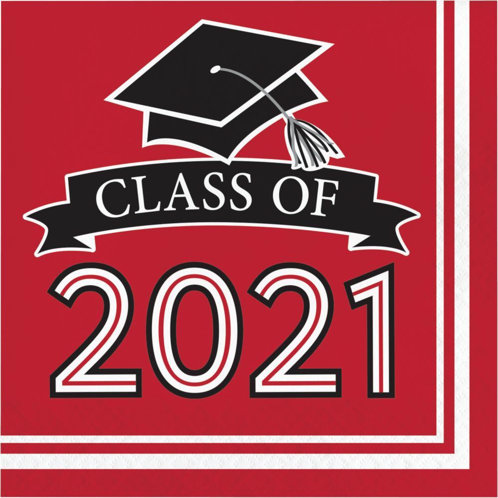 Red Class of 2021 Lunch Napkins