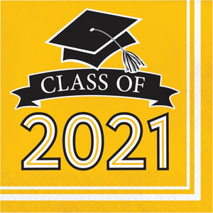 Yellow Class of 2021 Lunch Napkins