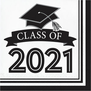 White Class of 2021 Lunch Napkins