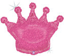 LRG SHP GLITTERING PINK CROWN