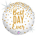 'Best Day Ever' White w/ Gold Mylar