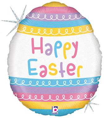 18" Pastel Happy Easter Egg Balloon