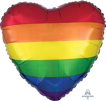 18" Rainbow Fun Heart Mylar