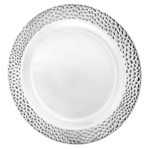 7.5" Pebbled Silver Plates