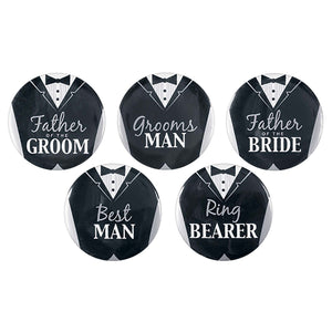 Groom Bridal Party Buttons