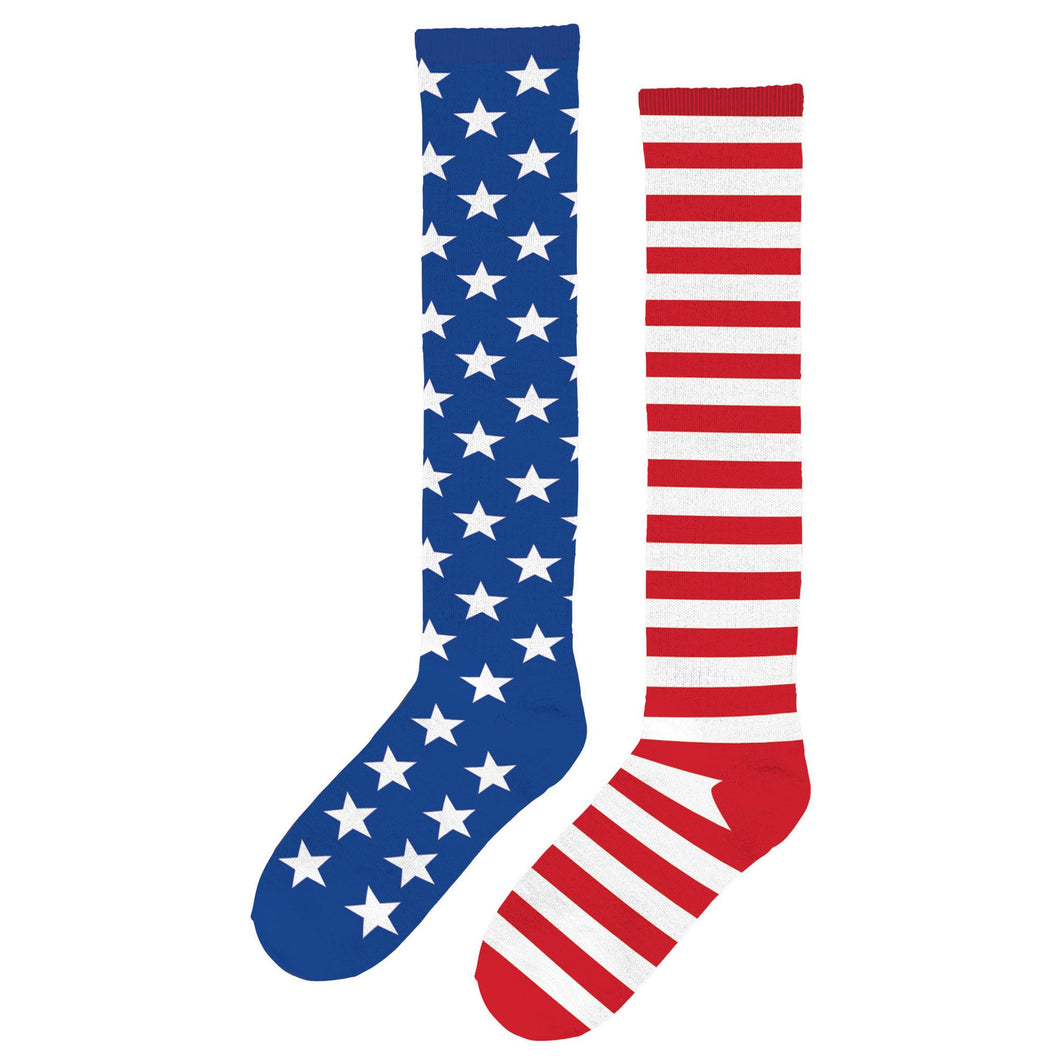 Patriotic Star Stripe Knee High Socks
