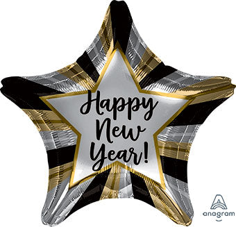 18" New Year Radiant Star Mylar