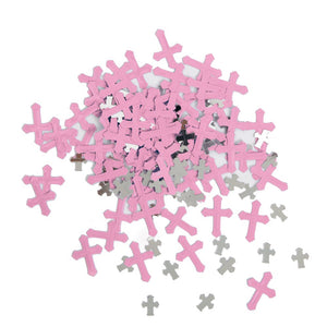 Pink Radiant Cross Communion Foil Confetti