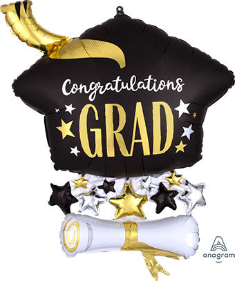 Graduation Cap and Diploma Balloon