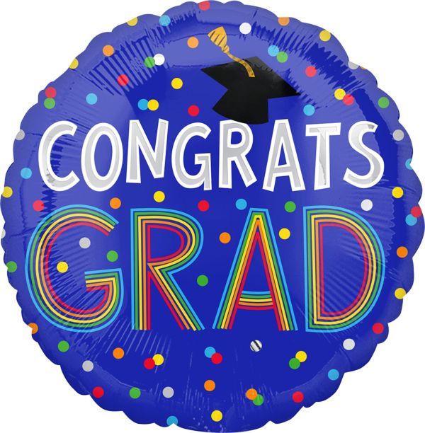 18" Congrats Grad Dots Mylar