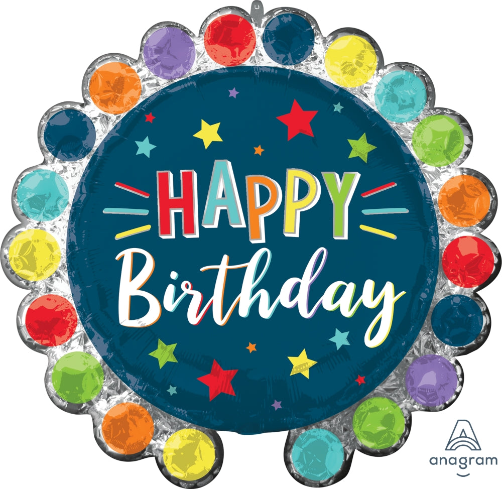 Supershape Dot Circle Birthday Balloon
