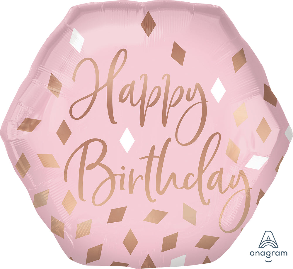 Supershape Blush Birthday Mylar