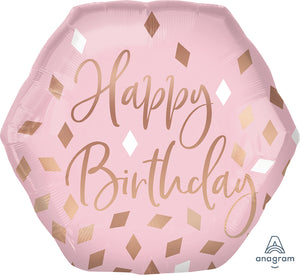 Supershape Blush Birthday Mylar