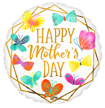 18" Happy Mother's Day Gold Trim Mylar