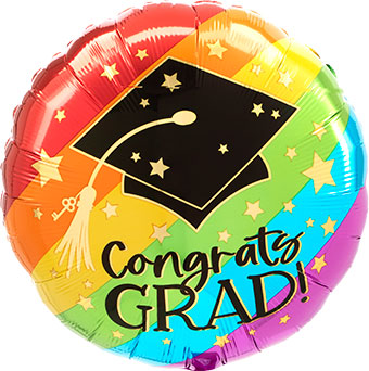 18" Bold Rainbow Grad Mylar