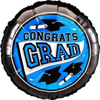 18" Grad Caps Mylar - Blue