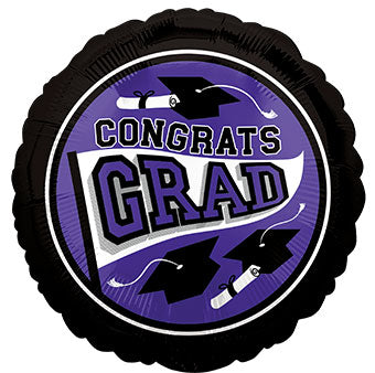 18" Grad Caps Mylar - Purple