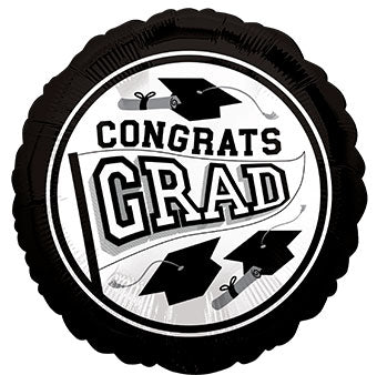 18" Grad Caps Mylar - White