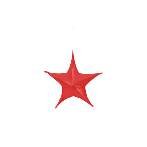 Lighted Fabric Star, Small, Red