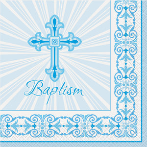 Baptism Blue - Paper Lunch Napkins 16 ct.