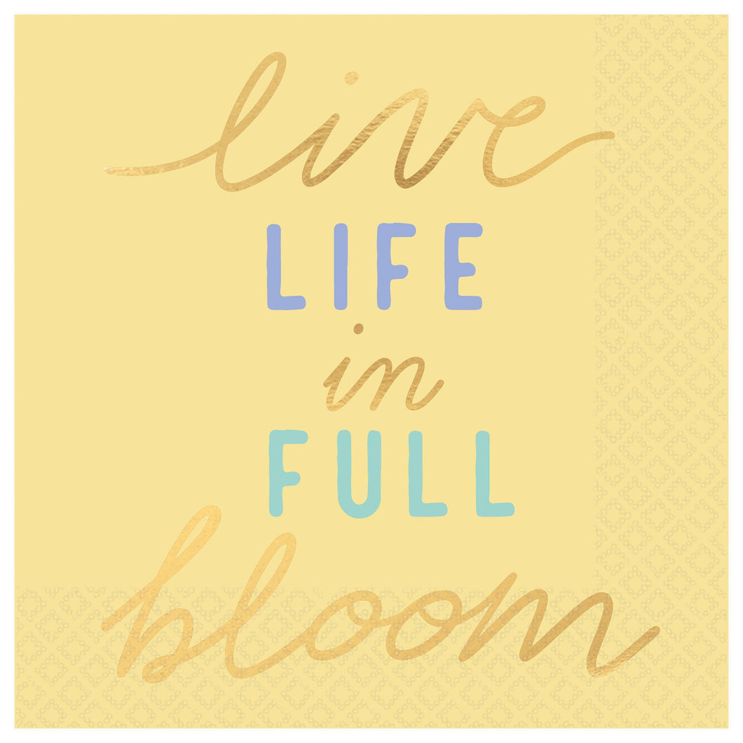 Live Life In Full Bloom Beverage Napkins
