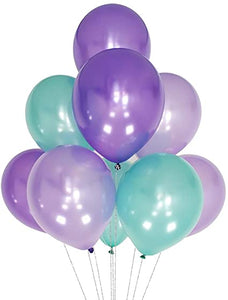 Teal and Purple Mix Latex Balloon Bouquet