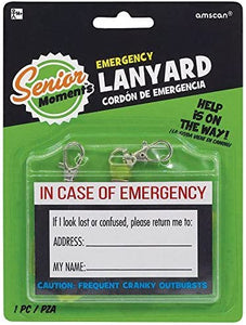 Senior Moments Emergency Lanyard