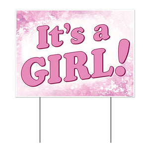 Plastic It's a Girl Lawn Sign