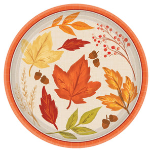 Fall Foliage Round Plates, 7"