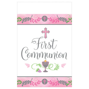 Pink First Communion Tableware Pattern