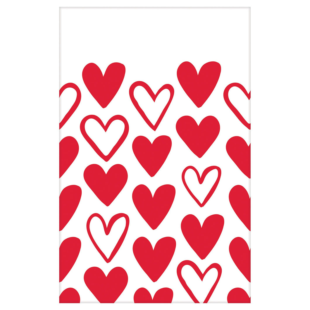 Heart Day Plastic Tablecloth