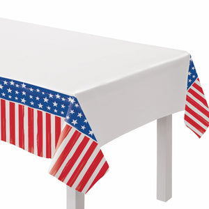 Painted Patriotic Plastic Table Cover