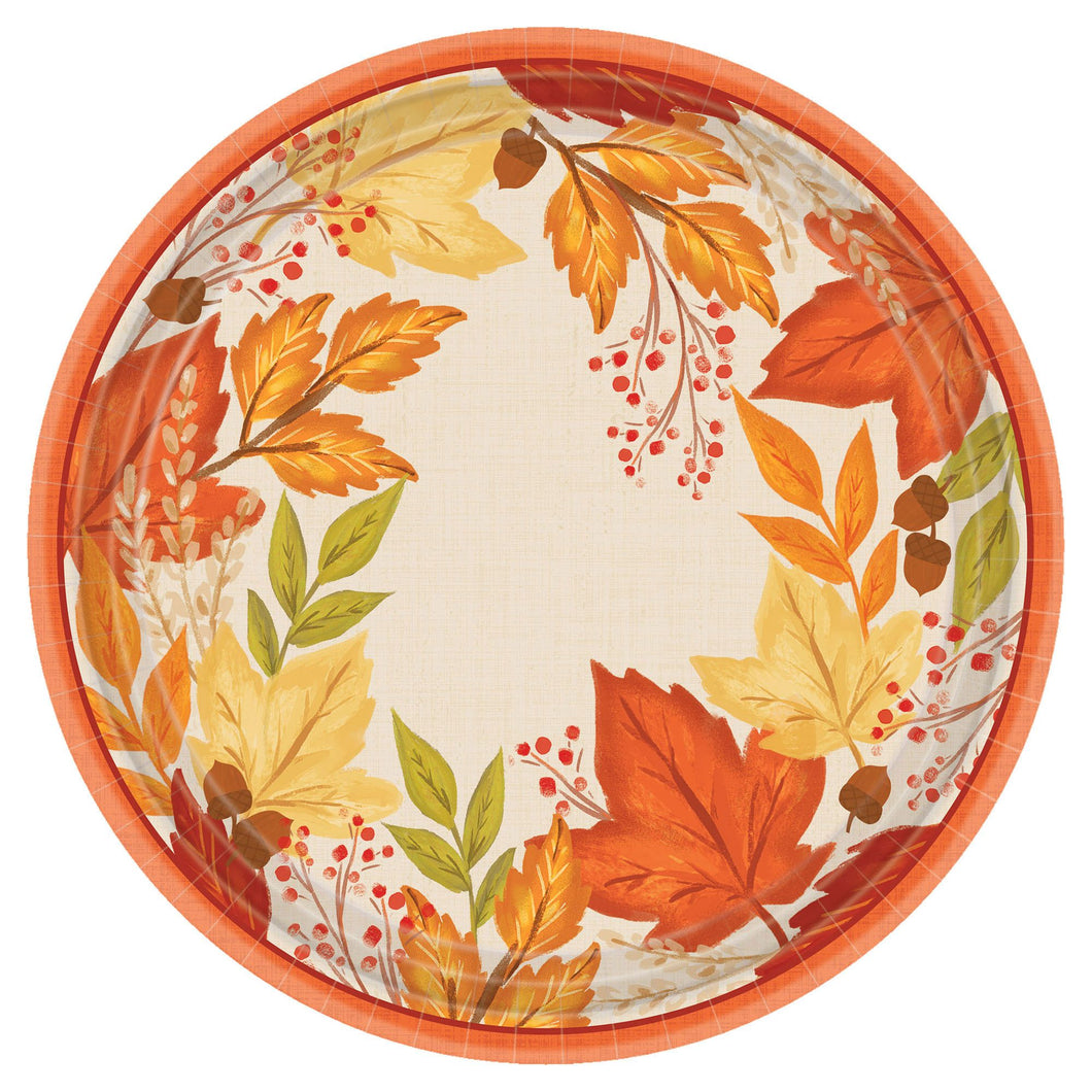 Fall Foliage Round Plates, 10 1/2