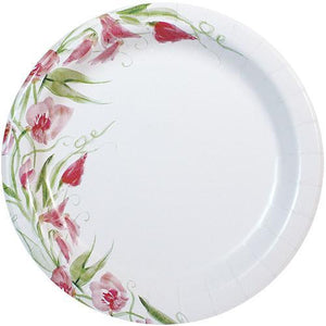 10” Pink Floral Paper Plates