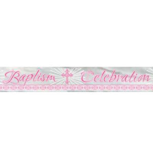 Pink Baptism Banner