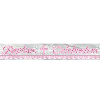 Pink Baptism Banner